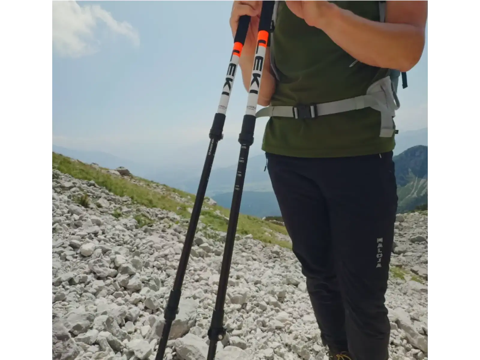 Leki Skysolo kije trekkingowe White-black-neonorange 110 - 145 cm