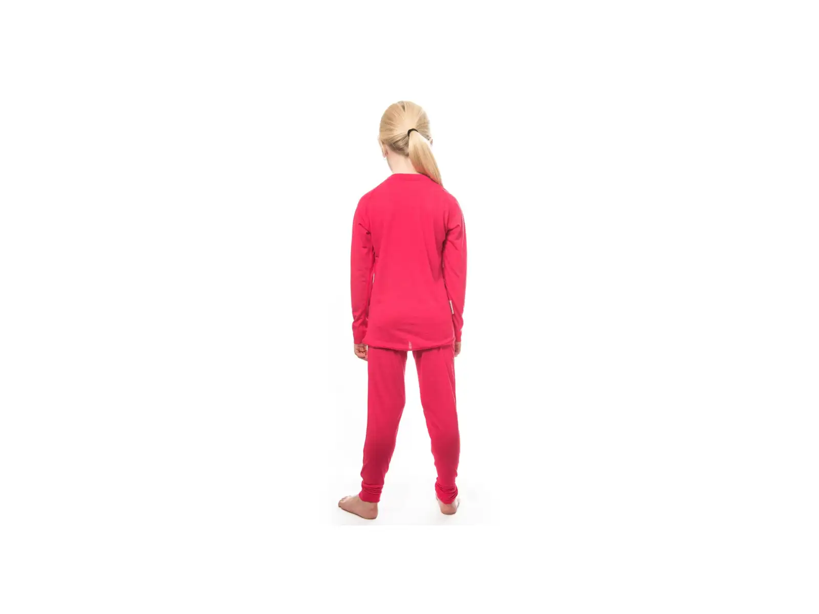 Sensor Merino Air dziecięcy zestaw koszulka z długim rękawem + dolne spodnie Magenta