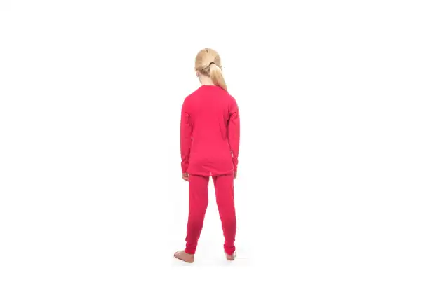 Sensor Merino Air dziecięcy zestaw koszulka z długim rękawem + dolne spodnie Magenta