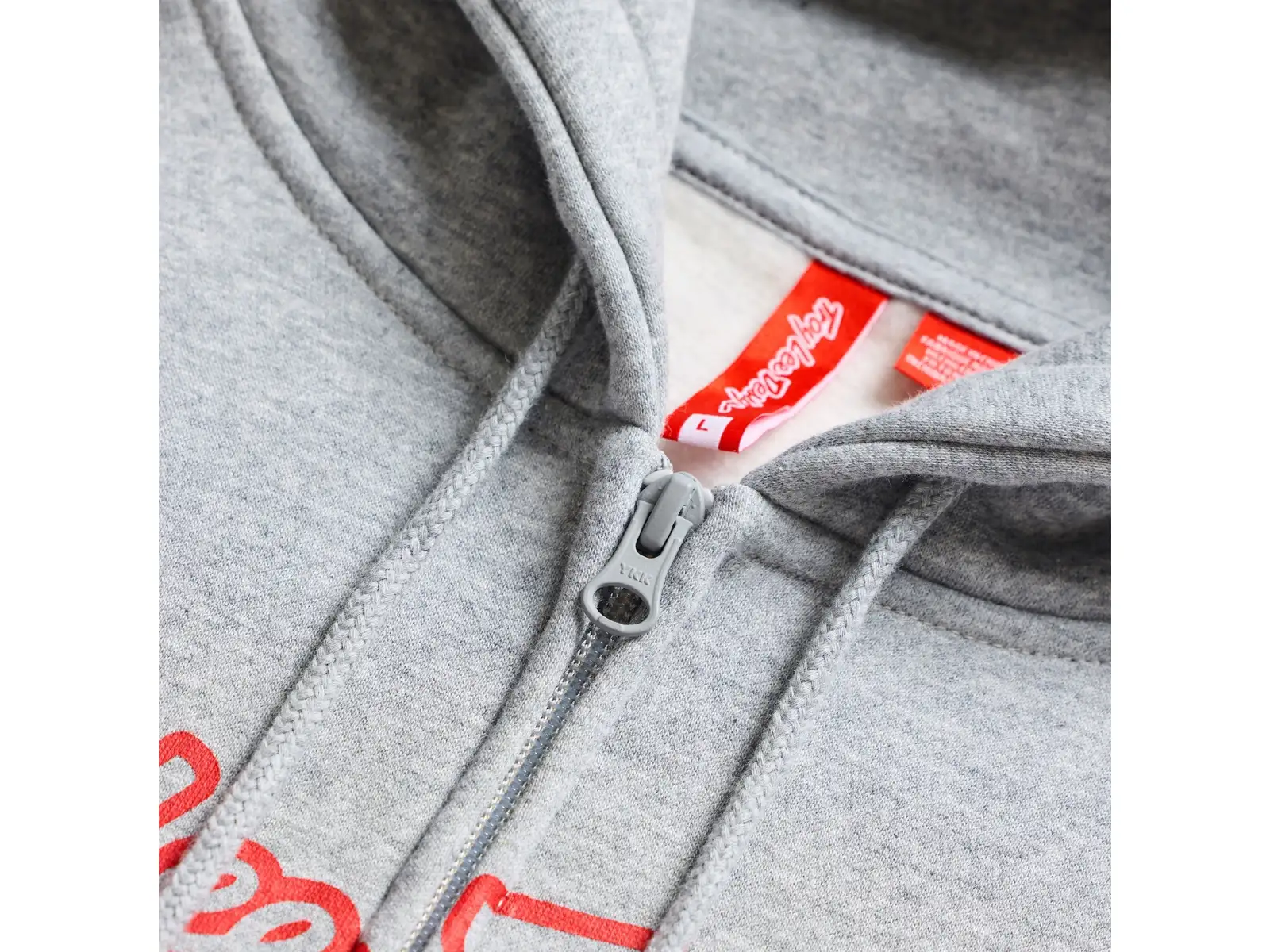 Troy Lee Designs Signature męska bluza z zamkiem błyskawicznym Gray heather/Red