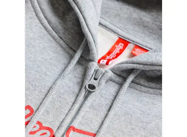 Troy Lee Designs Signature męska bluza z zamkiem błyskawicznym Gray heather/Red