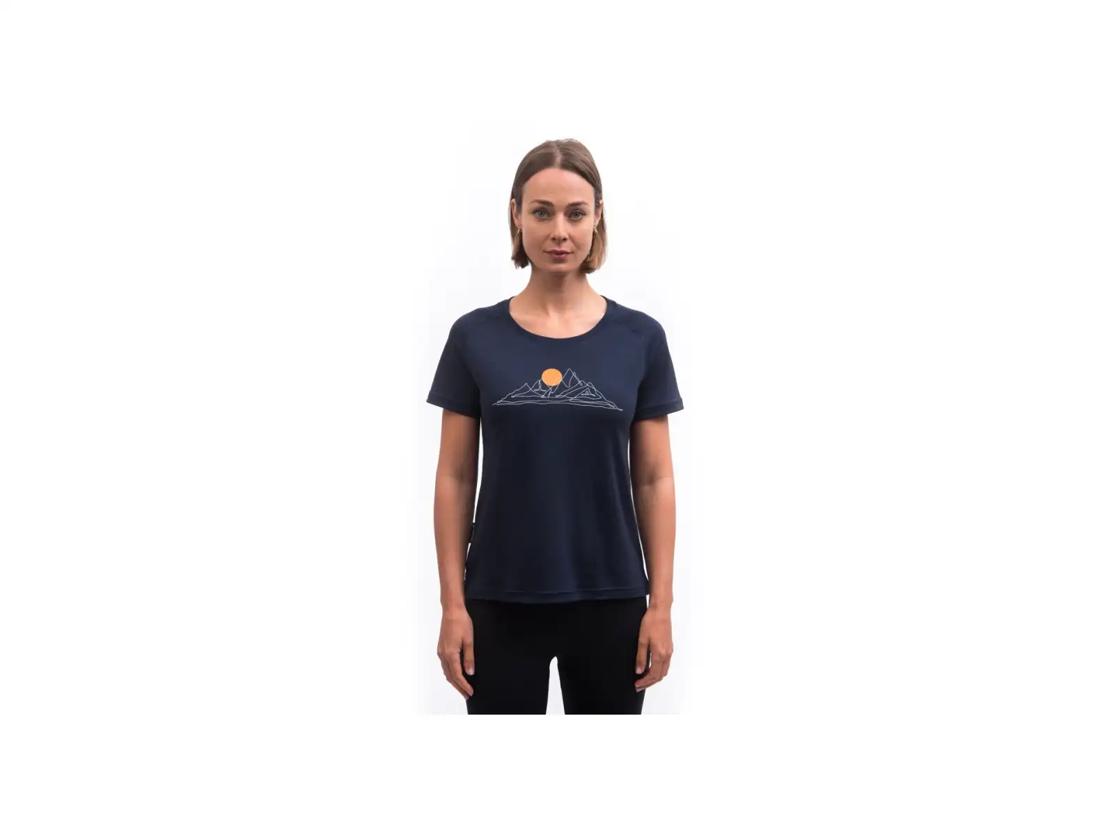 Sensor Merino Blend Moon damska koszulka krótki rękaw Deep Blue