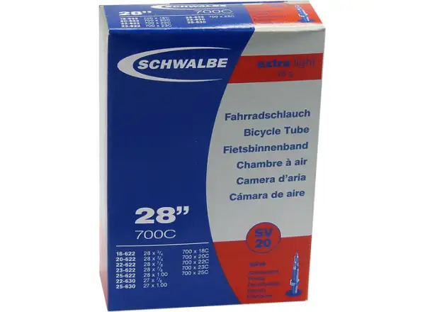 Schwalbe dętka szosowa Extra Light 18-25/622 (Nr.20) 40 mm gal.zawór