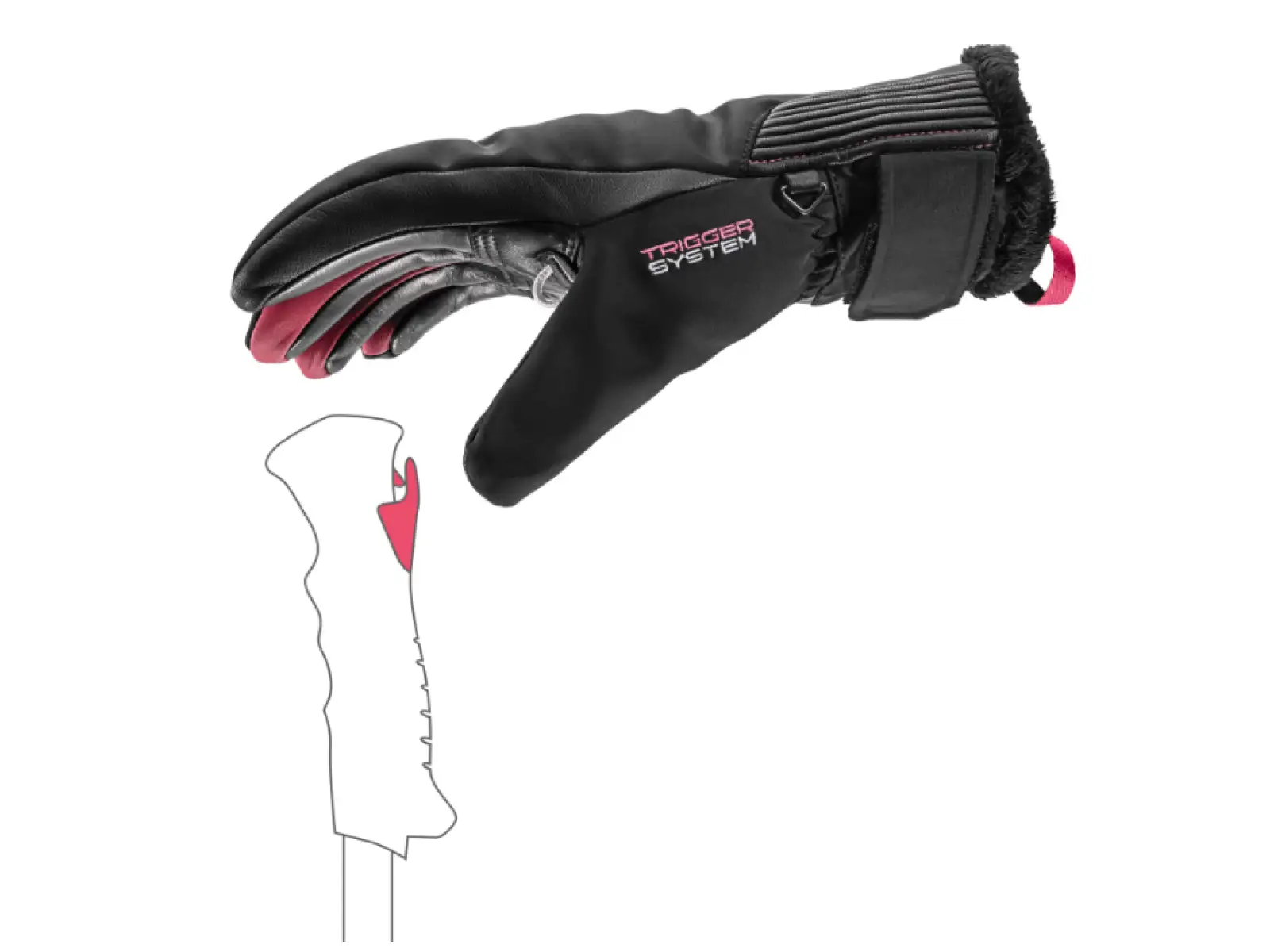 Leki Vallarta 3D Women damskie rękawice Black-Rose
