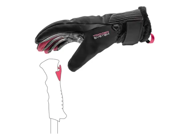 Leki Vallarta 3D Women damskie rękawice Black-Rose