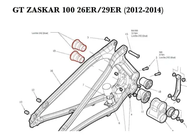 GT Zaskar 100 29" główne łożysko - śruba (ATIOT4197)