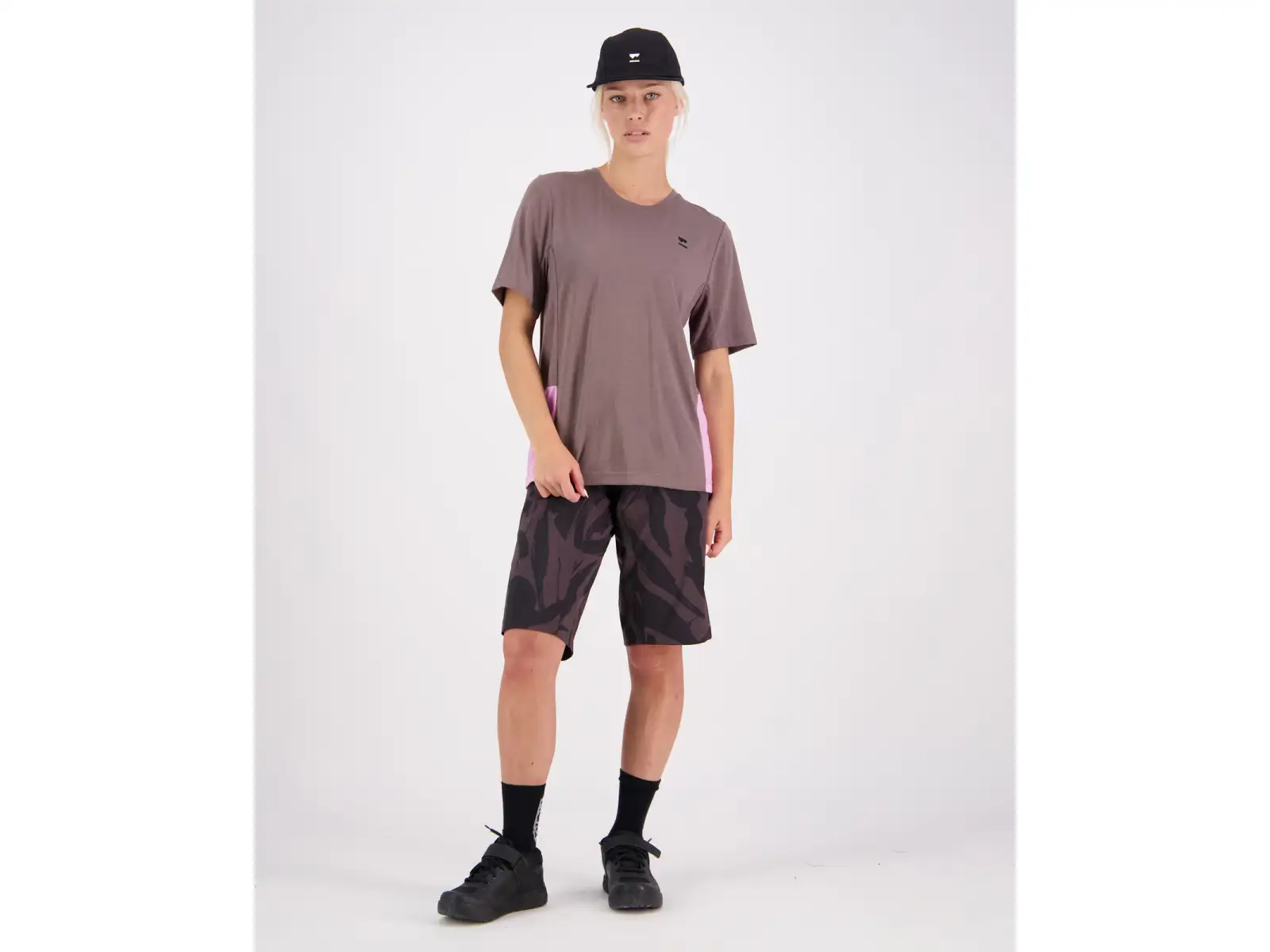 Mons Royale Tarn Merino Shift damska koszulka z krótkim rękawem Pop Pink/Iron