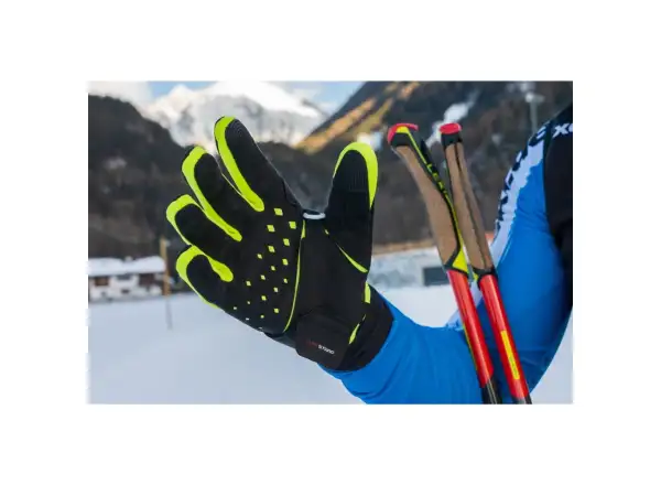Leki HRC Race Shark biegowe rękawice Black/Neon yellow