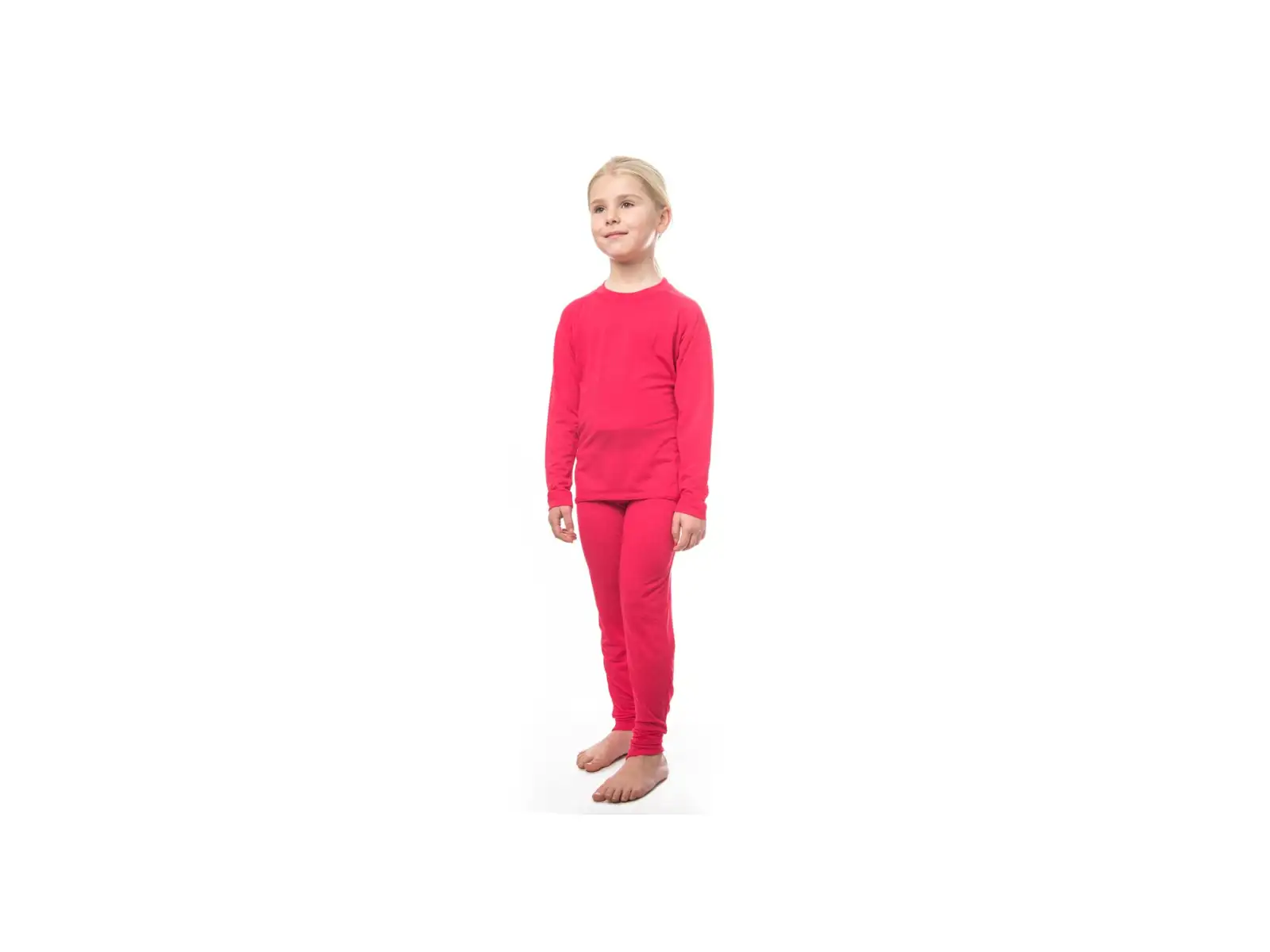 Sensor Merino Air dziecięcy zestaw koszulka z długim rękawem + dolne spodnie Magenta