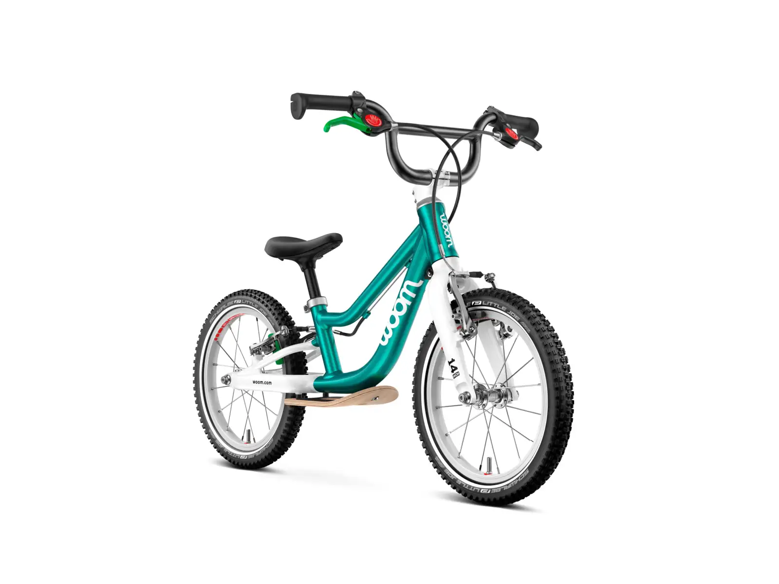 Woom GO 1 Plus rowerek biegowy dla dzieci 14" Metallic Turquoise