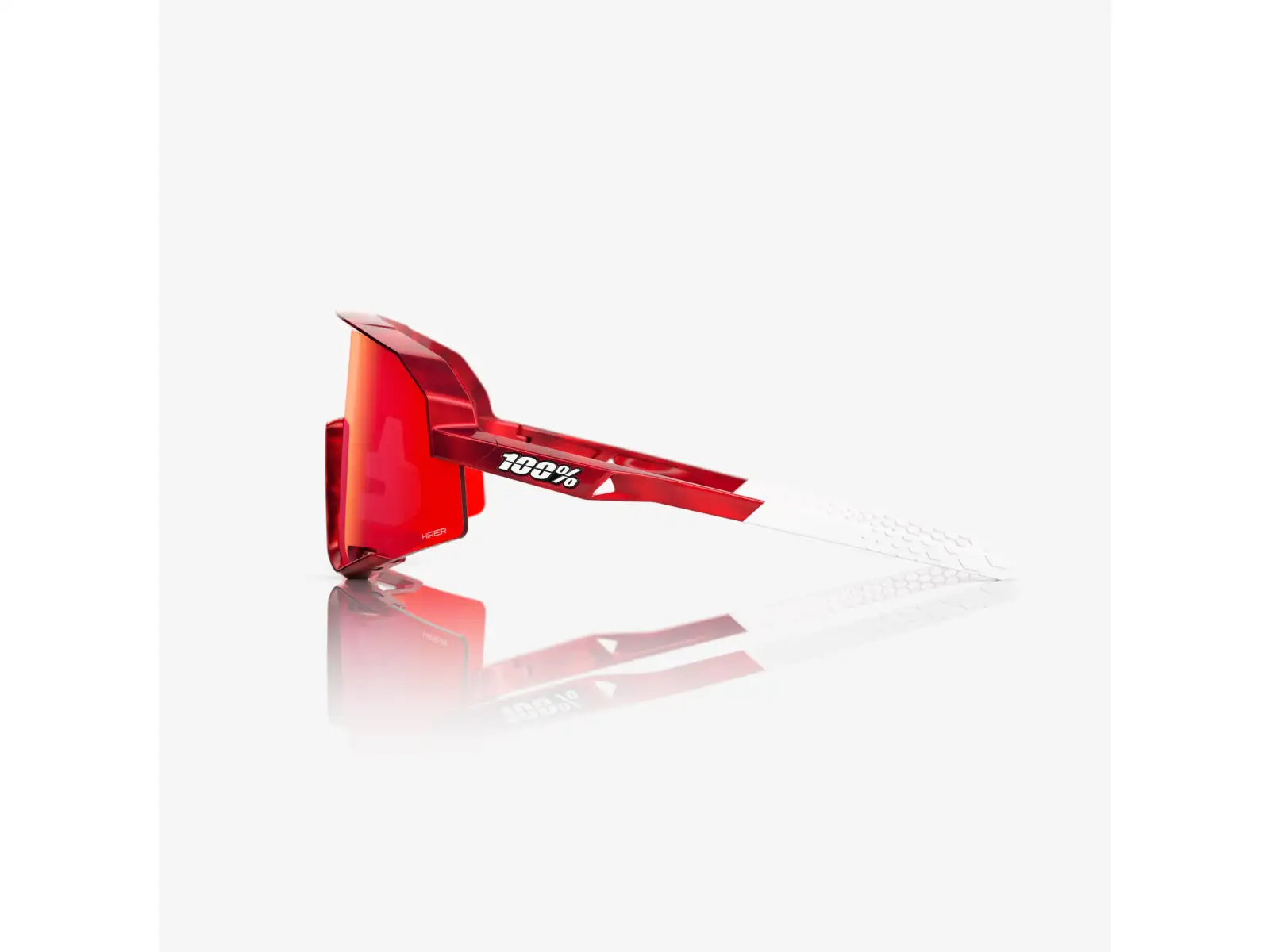 100% Slendale Pidcock Le okulary rowerowe Gloss Red Holographic HiPER Red Mirror Lens