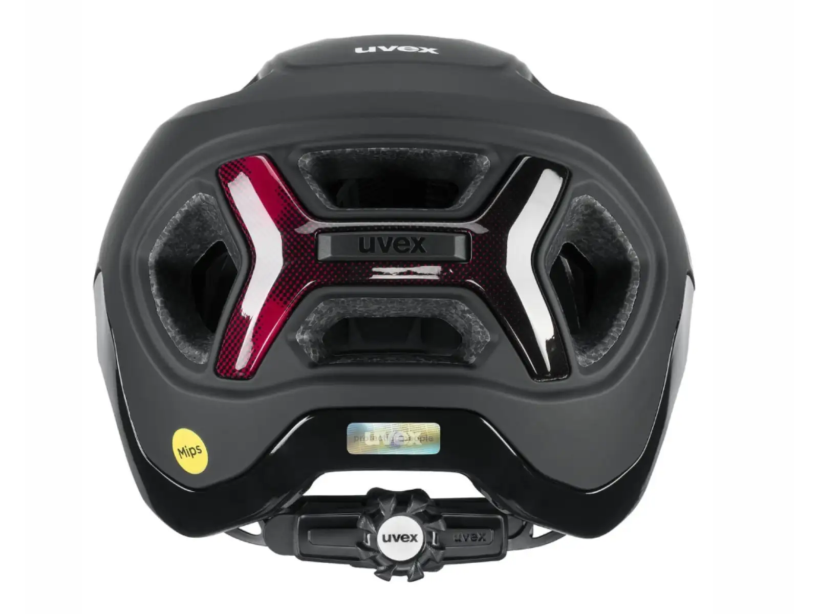 Uvex React MIPS kask MTB Black/Ruby Red Matt