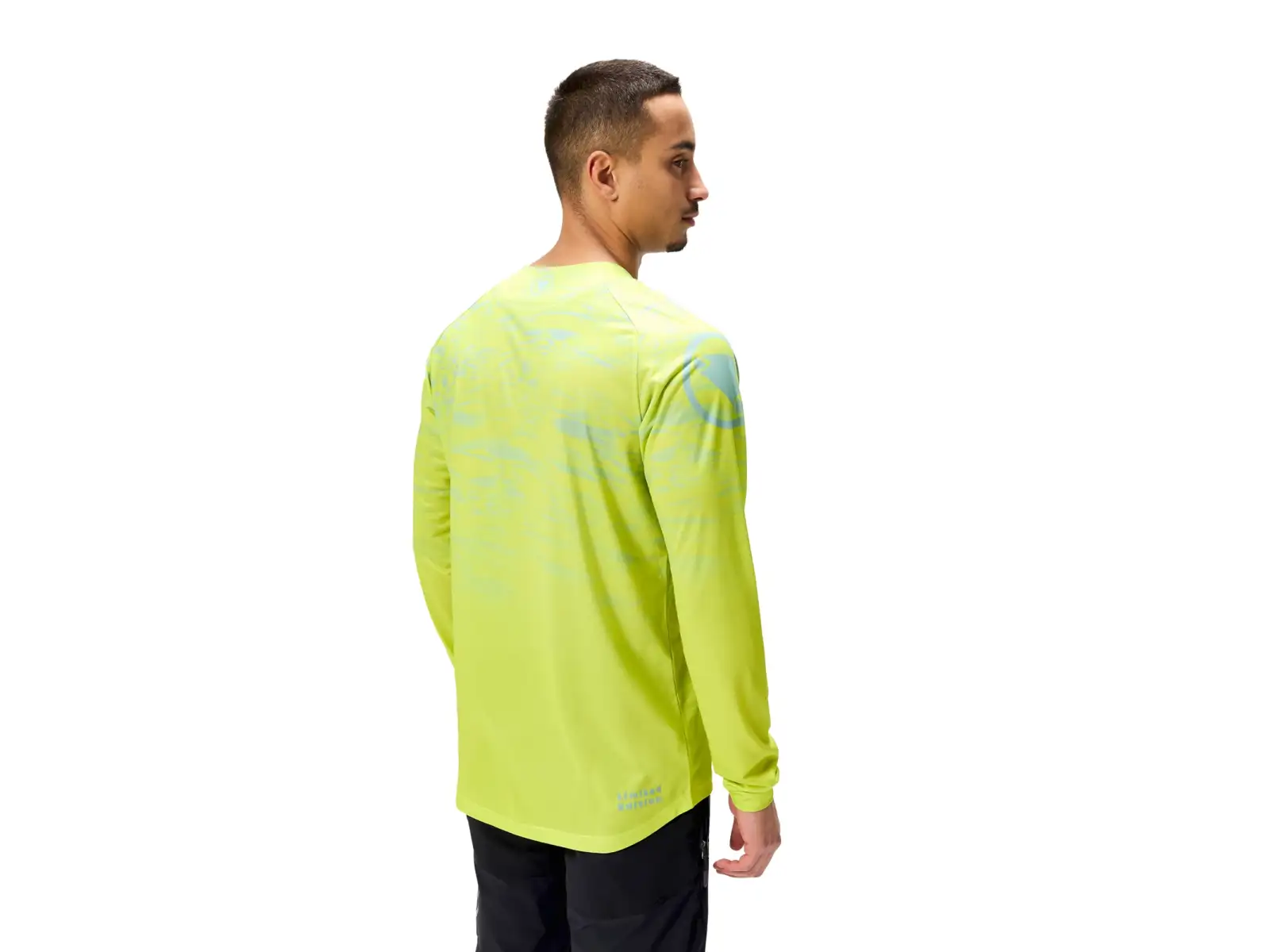 Endura LTD Marble Printed męska koszulka rowerowa z długim rękawem Lime Green