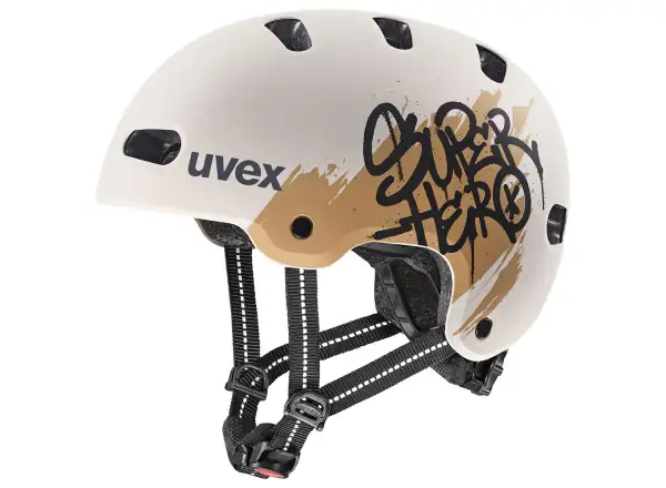 Uvex Kid 4 Style kask dziecięcy Super Hero Warm Grey Matt