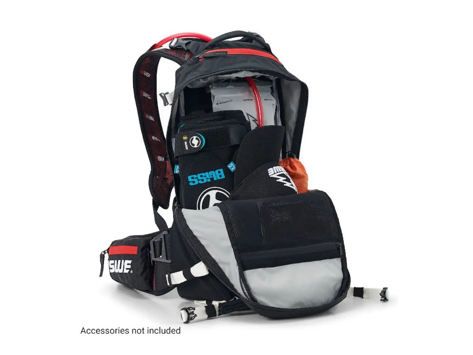 USWE Flow 16 plecak z ochraniaczem kręgosłupa Black/Red 16 l