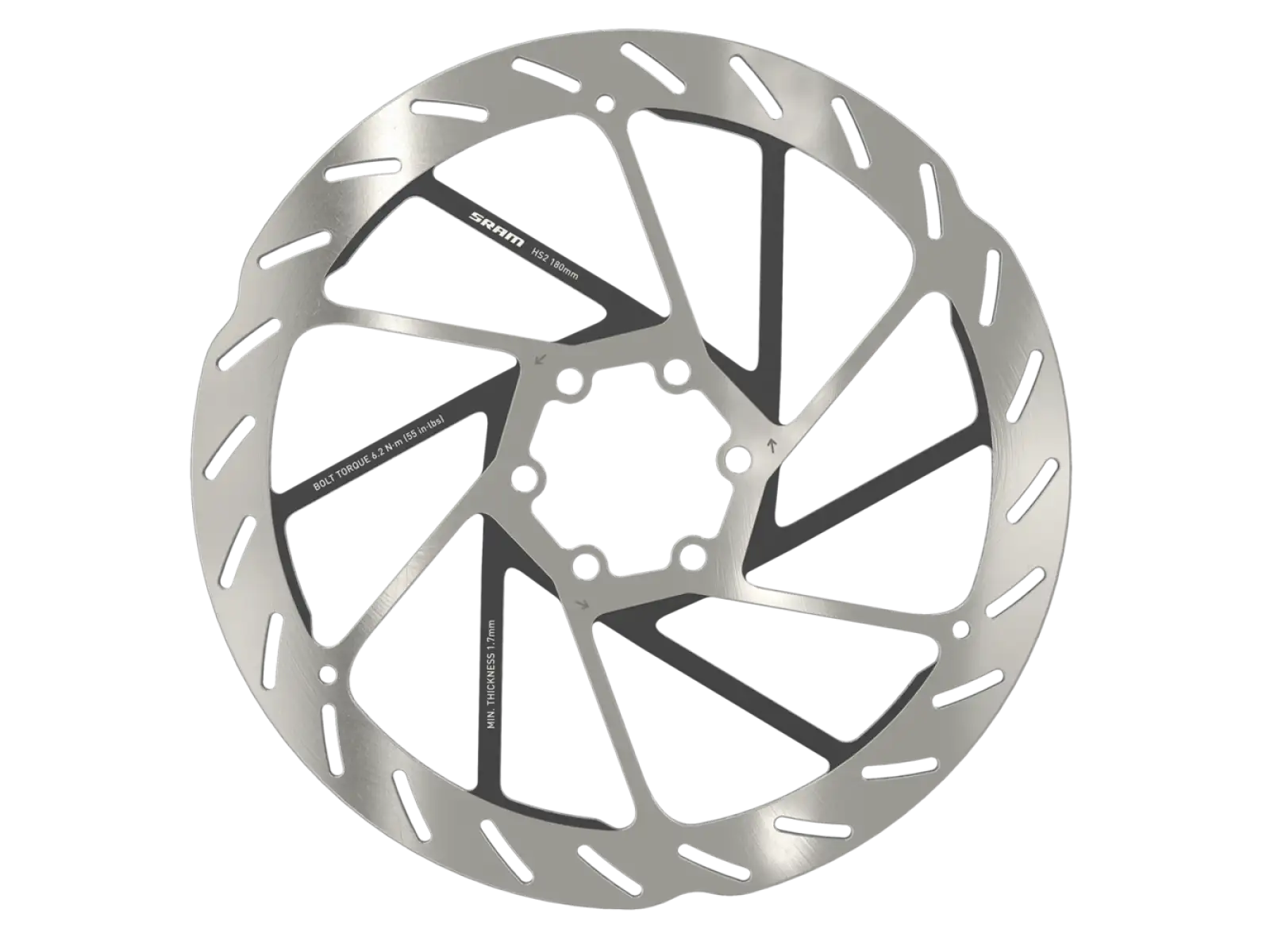 Sram HS2 Rounded tarcza hamulcowa 6 otworów 180 mm - Niepakowane