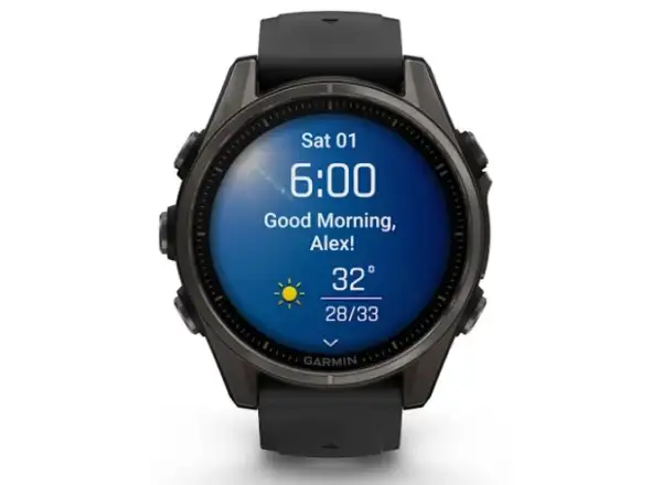 Garmin fenix 8 - 43 mm AMOLED Sapphire inteligentny zegarek Carbon titanium Black/Pebble grey