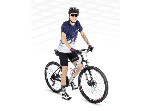 Force Angle MTB damski koszulka krótki rękaw biała/niebieska