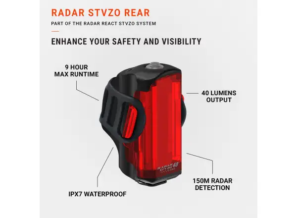 Lezyne Radar StVZO tylna lampka z radarem Black