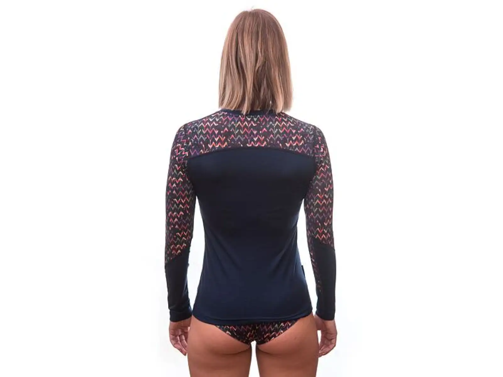 Sensor Merino Impress damska koszulka długi rękaw Deep Blue/Origami