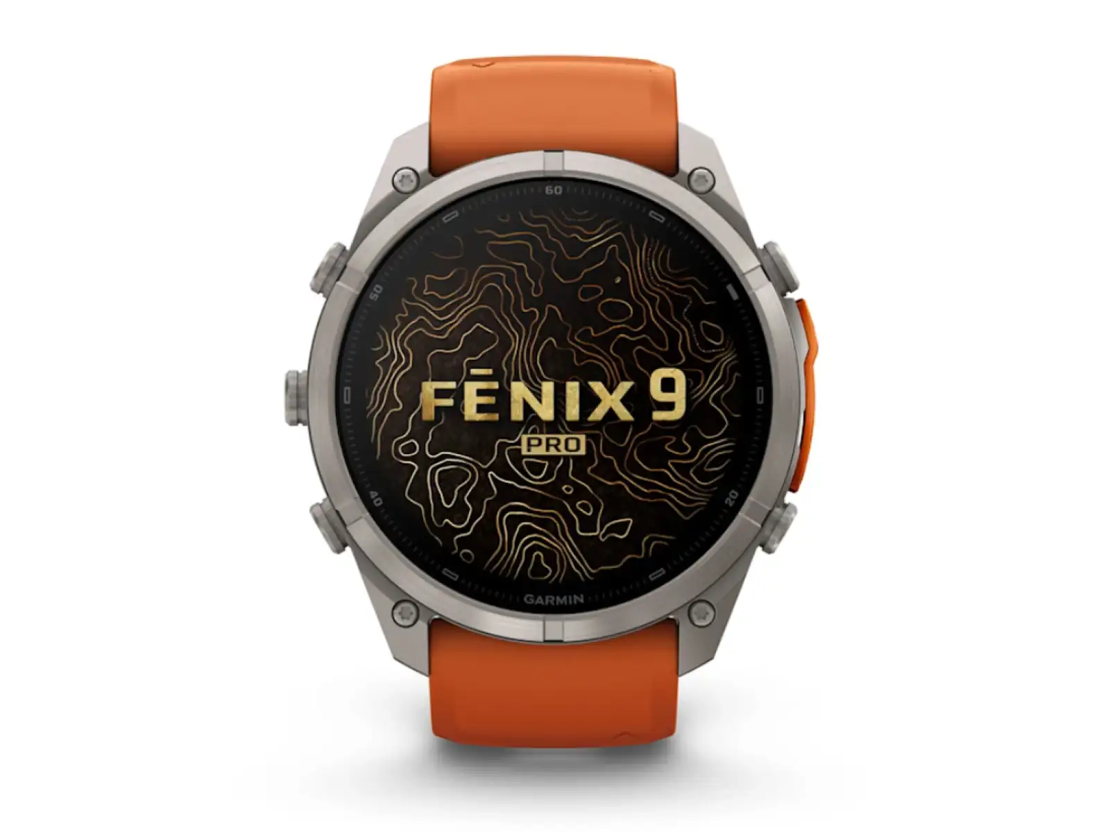 Garmin Fénix 9 Pro inReach 51 mm smartwatch  Titanium Autumn orange/Spark orange