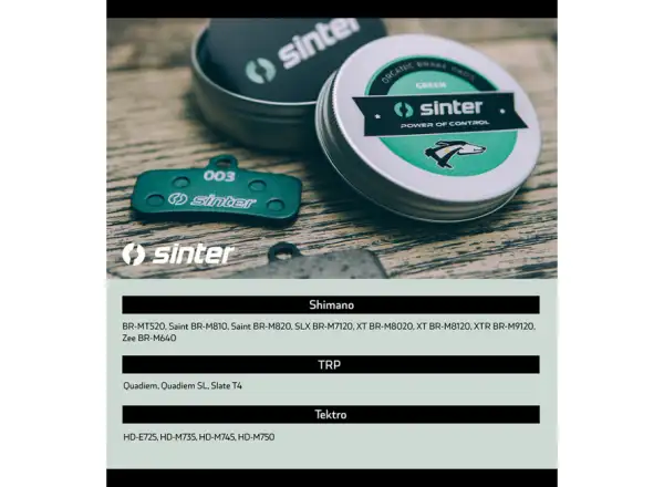 Sinter Shimano D Type klocki hamulcowe polimer zielona