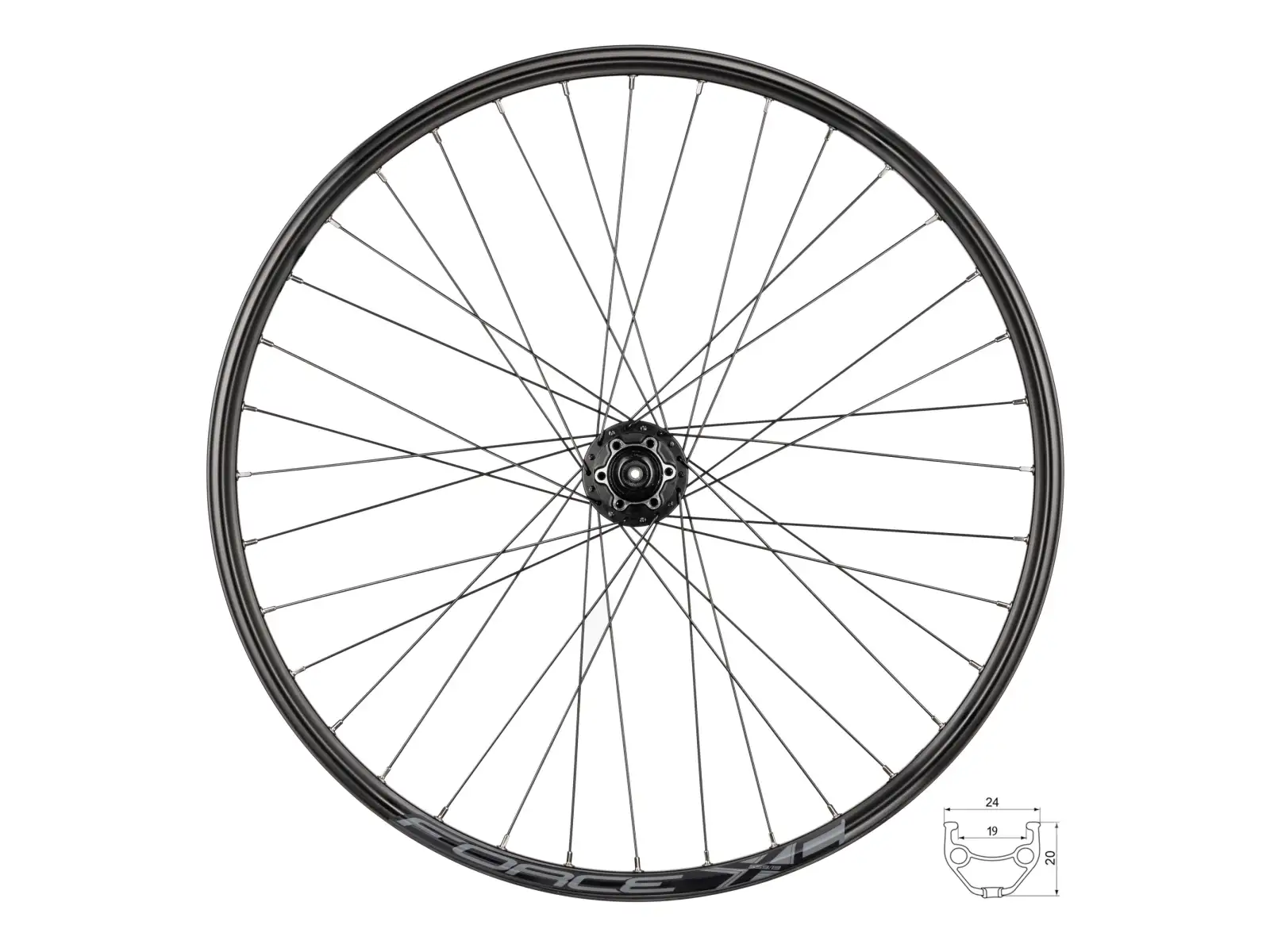 Force XC Disc 26" tylne koło zaplecione FH-M475 36 otworów