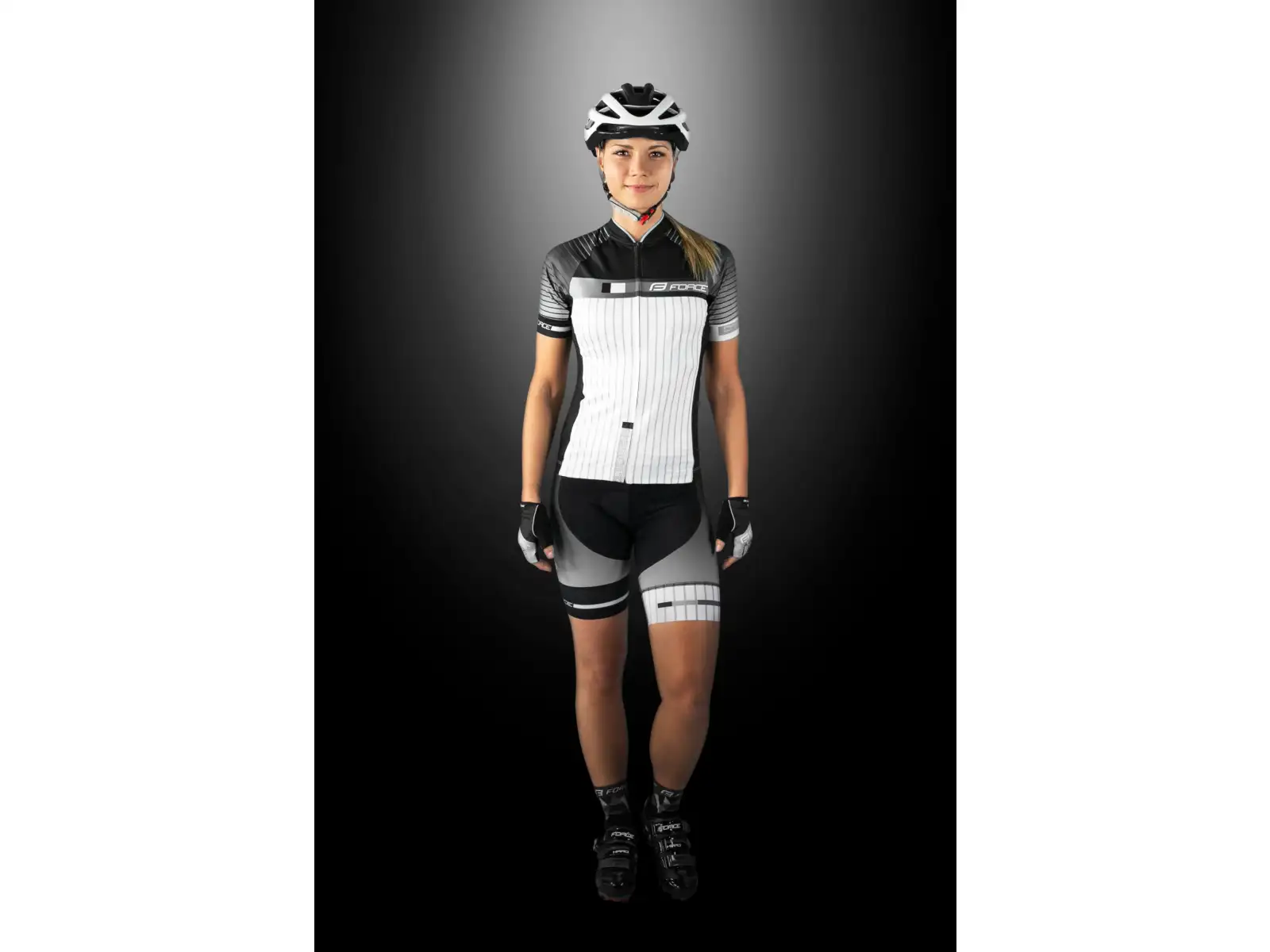 Force Dash Lady damski dres krótki rękaw czarna/biała
