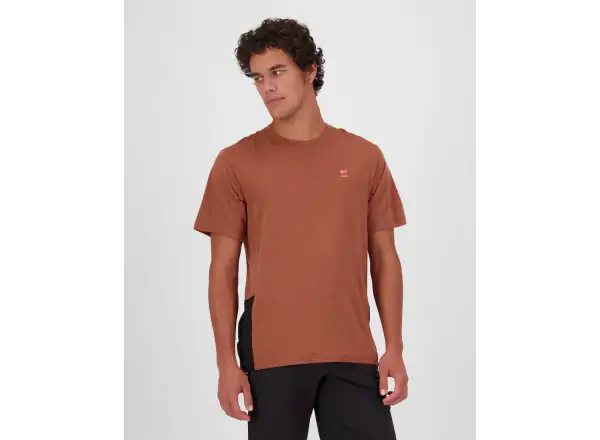 Mons Royale Tarn Merino męska koszulka z krótkim rękawem Cinnamon / Black