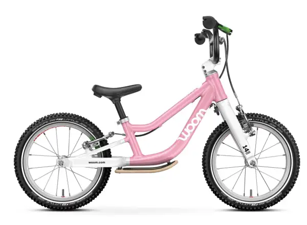 Woom GO 1 Plus dziecięcy rowerek biegowy 14" kolor Powder Pink