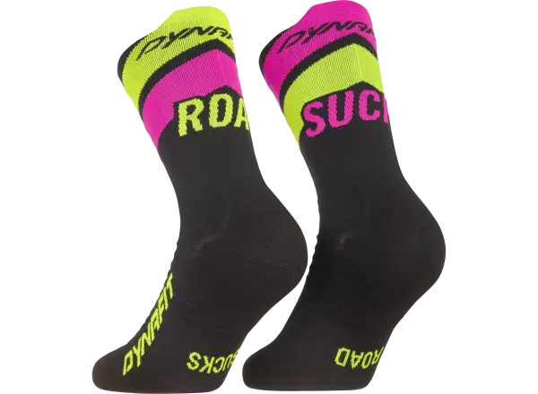 Dynafit Ultra Crew skarpety do biegania Black Out/Ultra Yellow