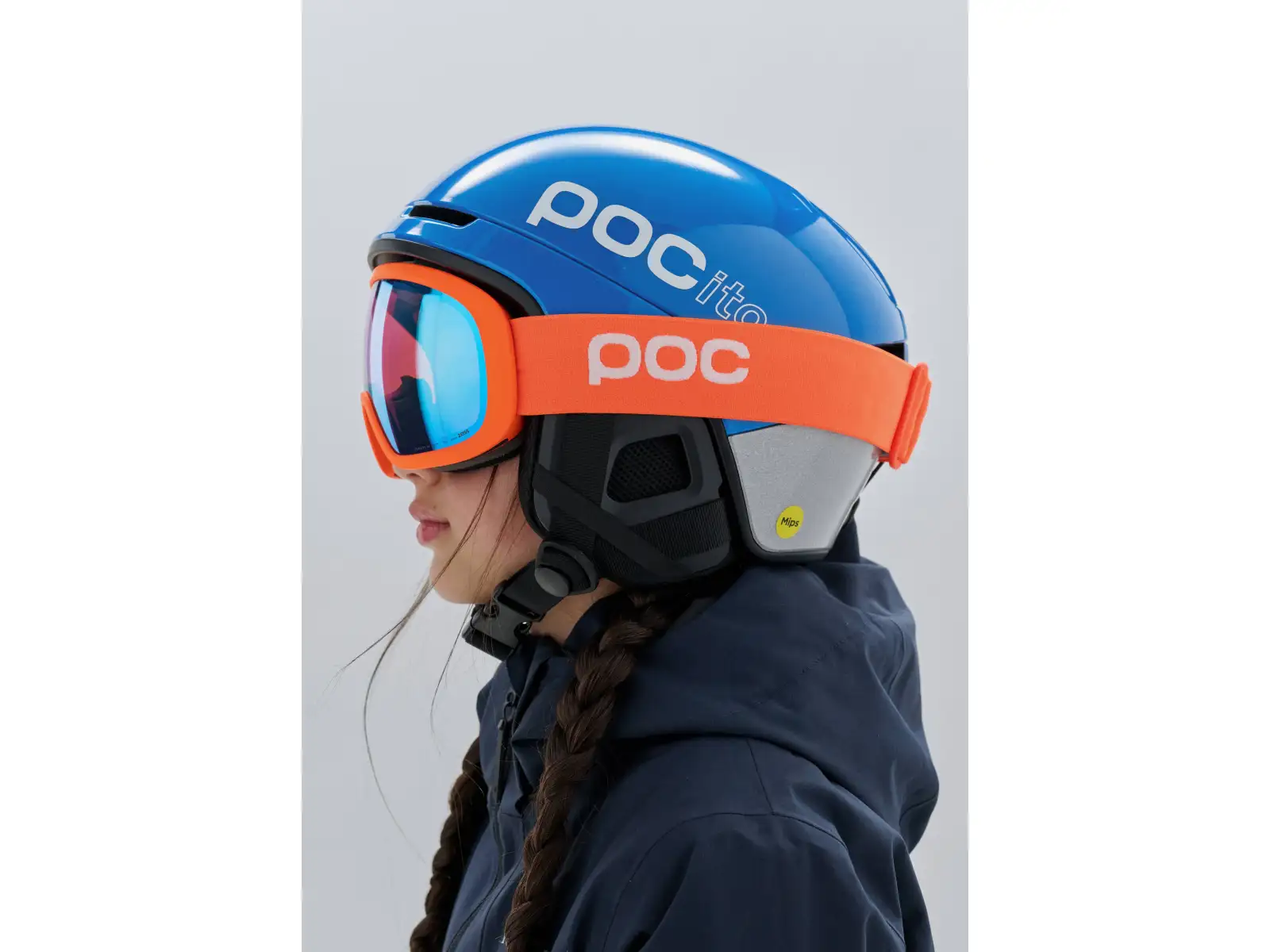 POC Fovea Mid gogle narciarskie Zink Orange/Partly Sunny Blue