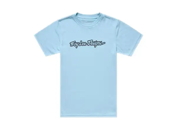 Troy Lee Designs Signature dziecięca koszulka z krótkim rękawem Dawn Blue
