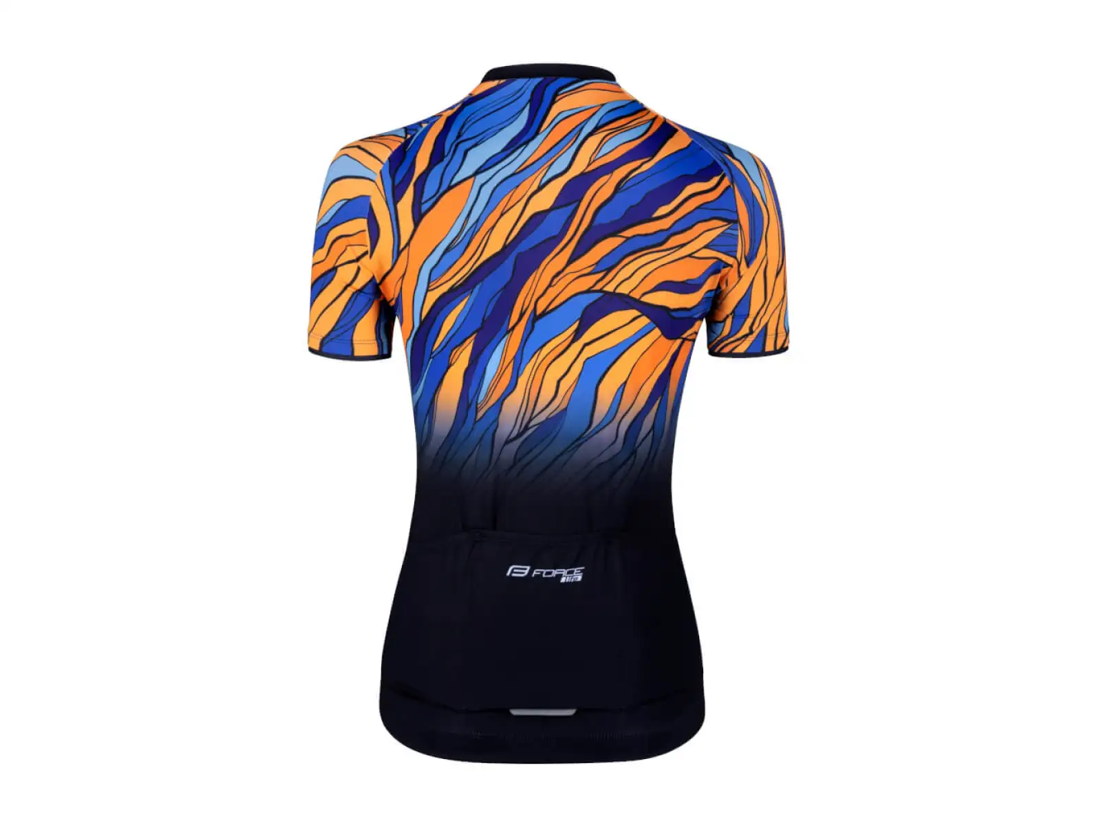 Force Life Lady damski dres krótki rękaw czarna/niebieska/pomarańczowa