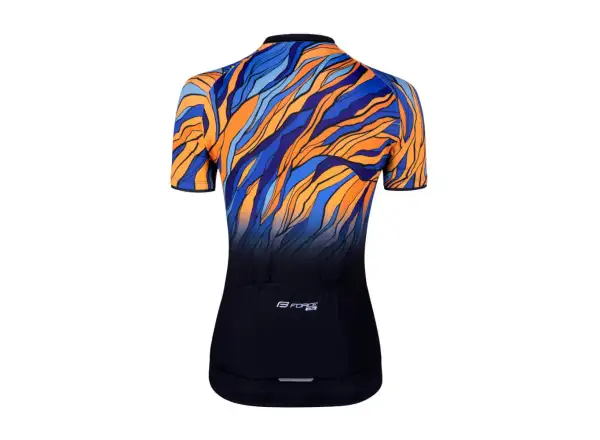 Force Life Lady damski dres krótki rękaw czarna/niebieska/pomarańczowa