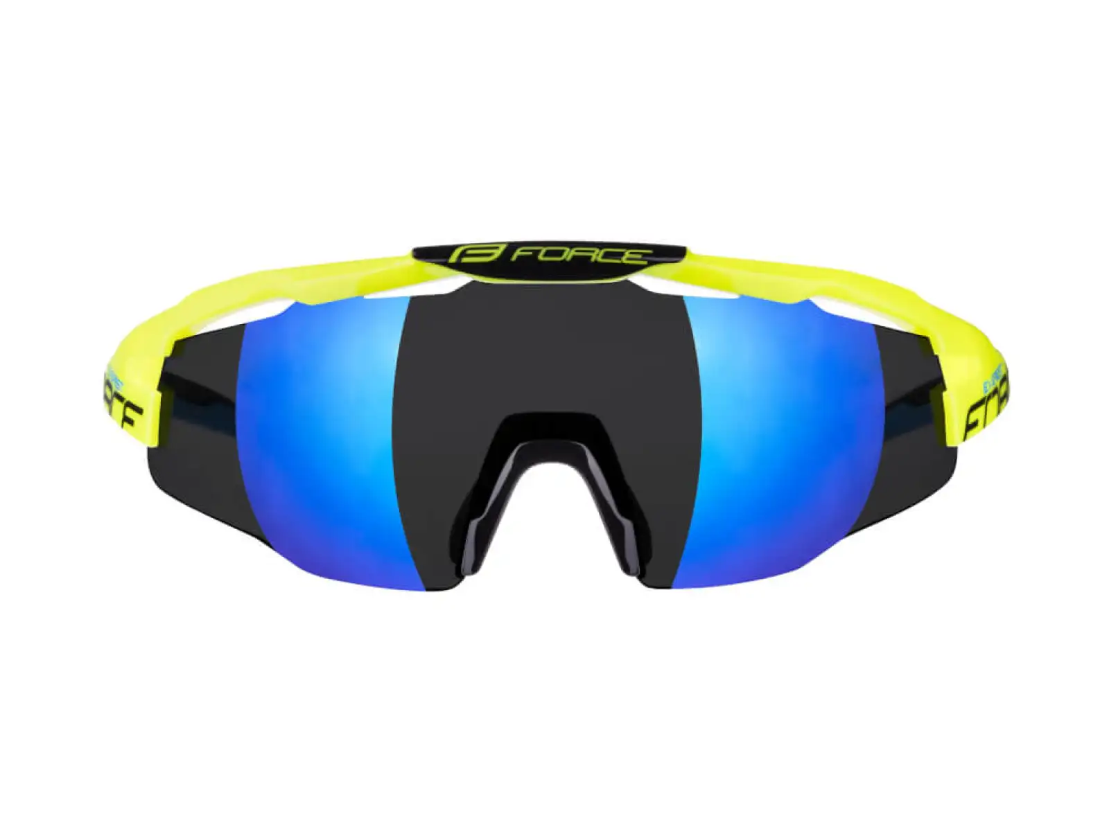Force Everest okulary rowerowe fluo/niebieskie lustrzane szkła