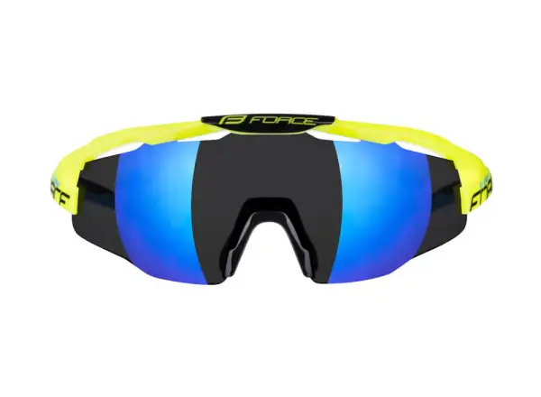 Force Everest okulary rowerowe fluo/niebieskie lustrzane szkła