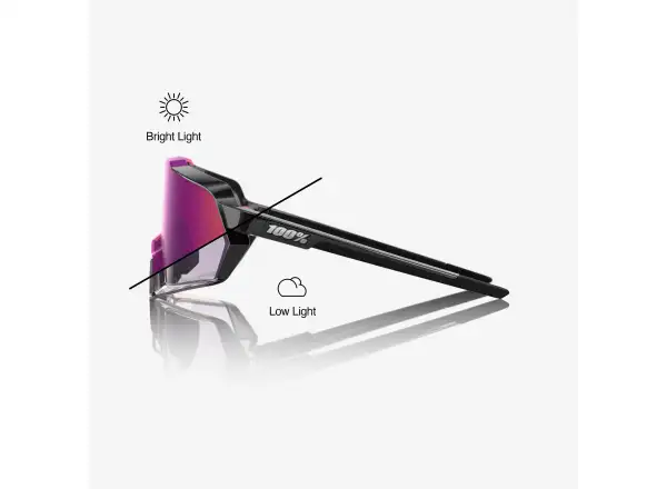 100% Korbin okulary sportowe Gloss Black/Purple Mirror Photochromic Lens