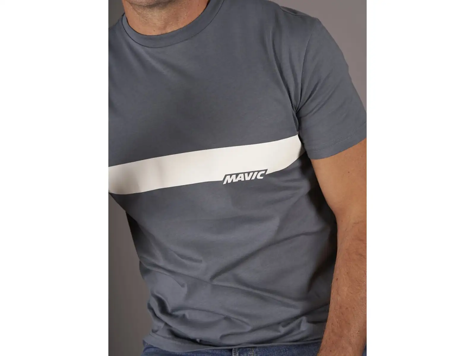 Mavic Corporate Stripe męska koszulka krótki rękaw Orion Blue/Off White