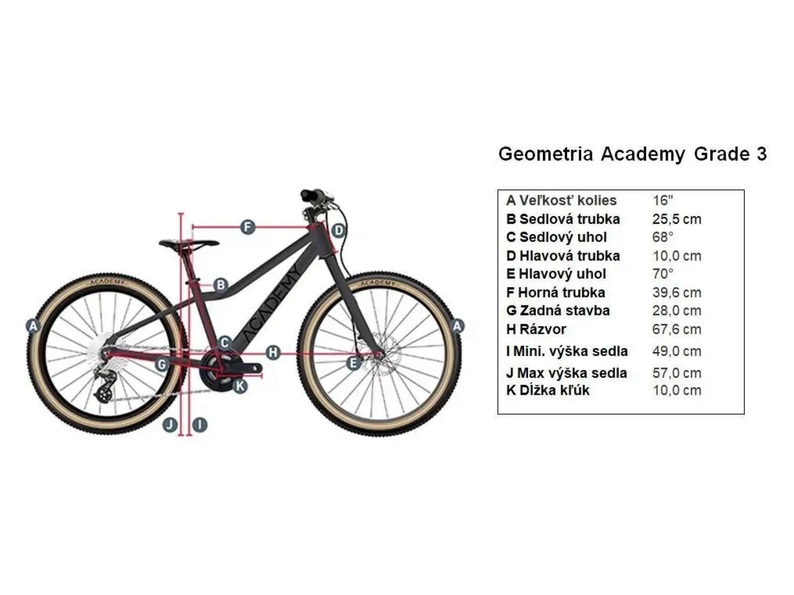 Academy Grade 3 rower dziecięcy 16" červená