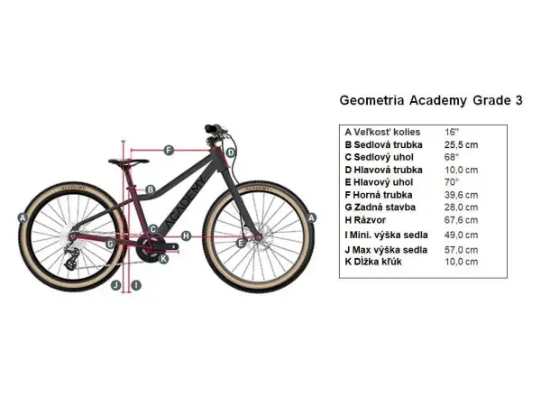 Academy Grade 3 rower dziecięcy 16" červená