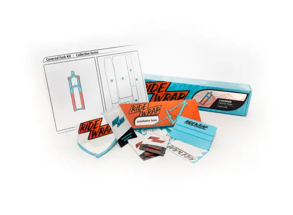 RideWrap zestaw folii ochronnych na amortyzowany widelec 60 % pokrycia
