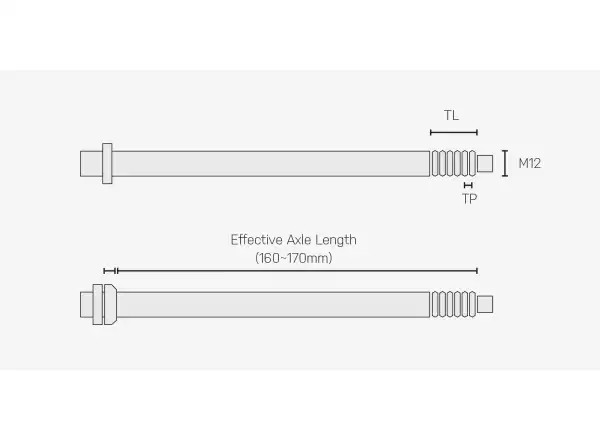 Topeak oś do bagażnika Zi:RAK Thru- 12x1.5 mm