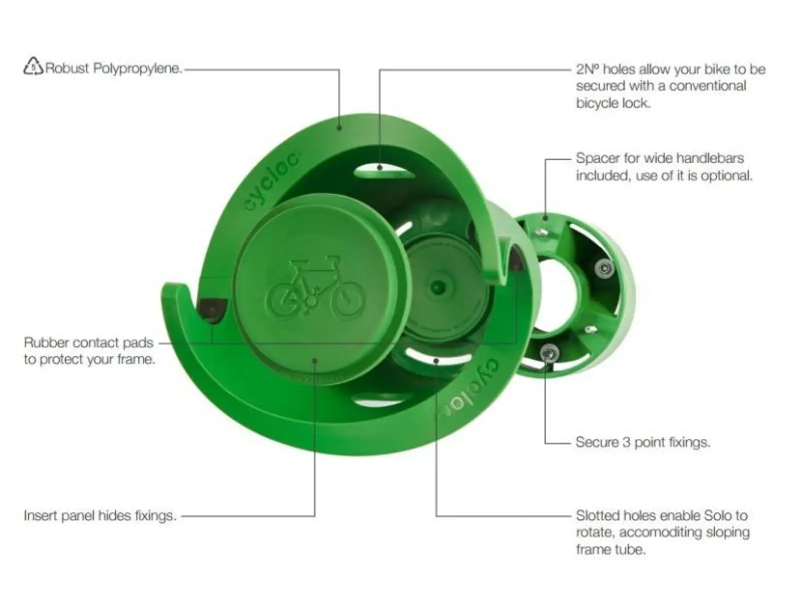 Cycloc Solo uchwyt roweru na ścianę żółty