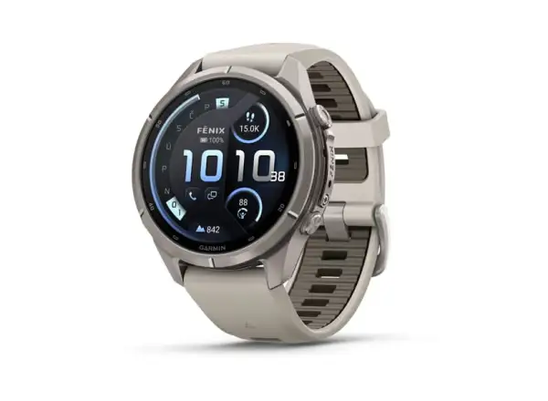 Garmin fenix 9 Pro inReach 43 mm smartwatch Titanium Fog Gray/Dark Sandstone