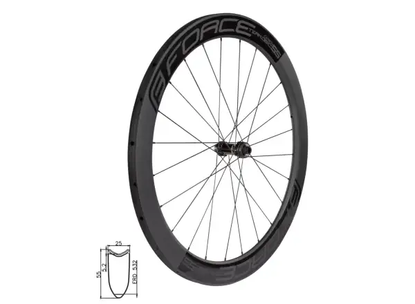 Force Team SP Karbon Disc CL szosowe koło zaplatane 12x100 mm, 55 mm przednie