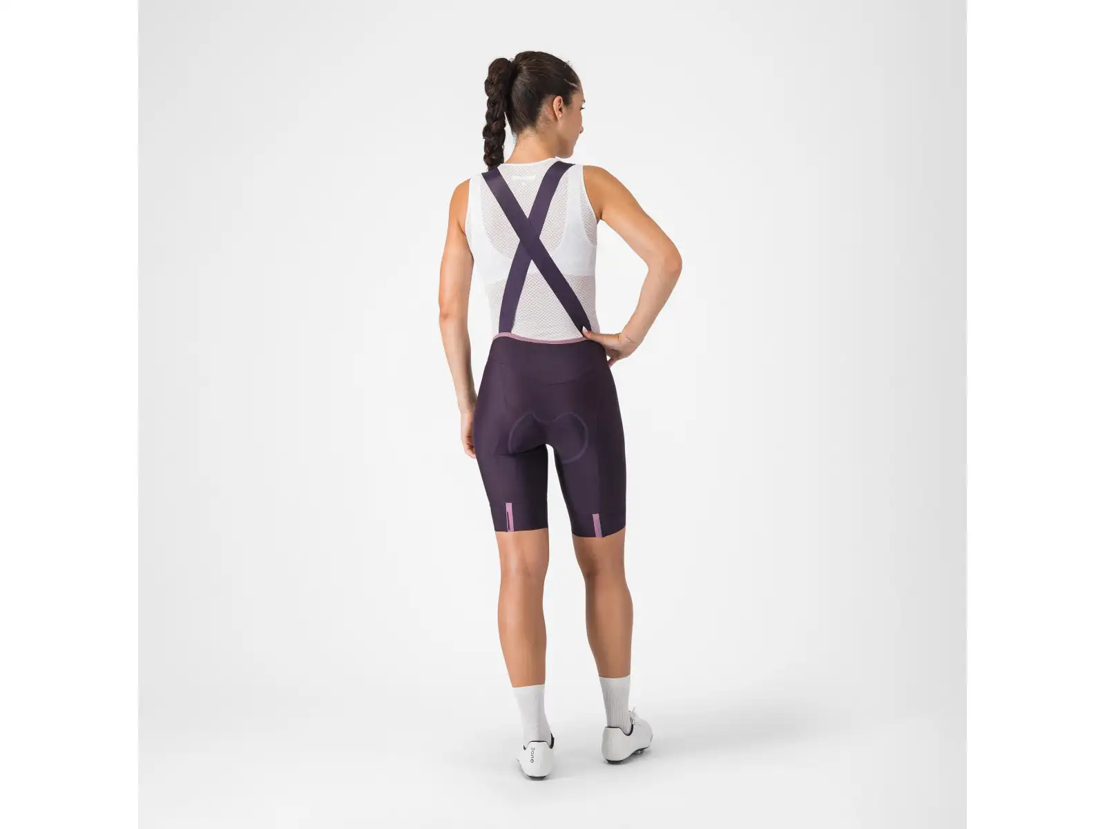 Castelli Prima 2 DT damskie spodenki z wkładką i szelkami Dark Night Shade/Deep Purple