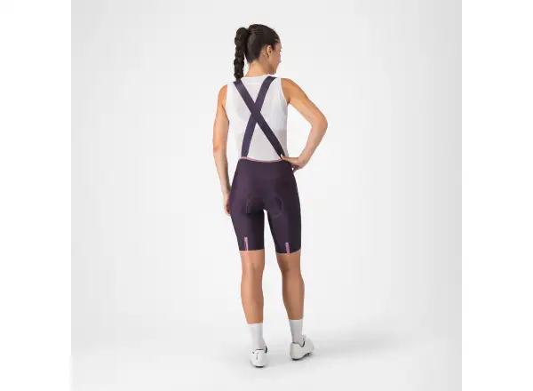 Castelli Prima 2 DT damskie spodenki z wkładką i szelkami Dark Night Shade/Deep Purple