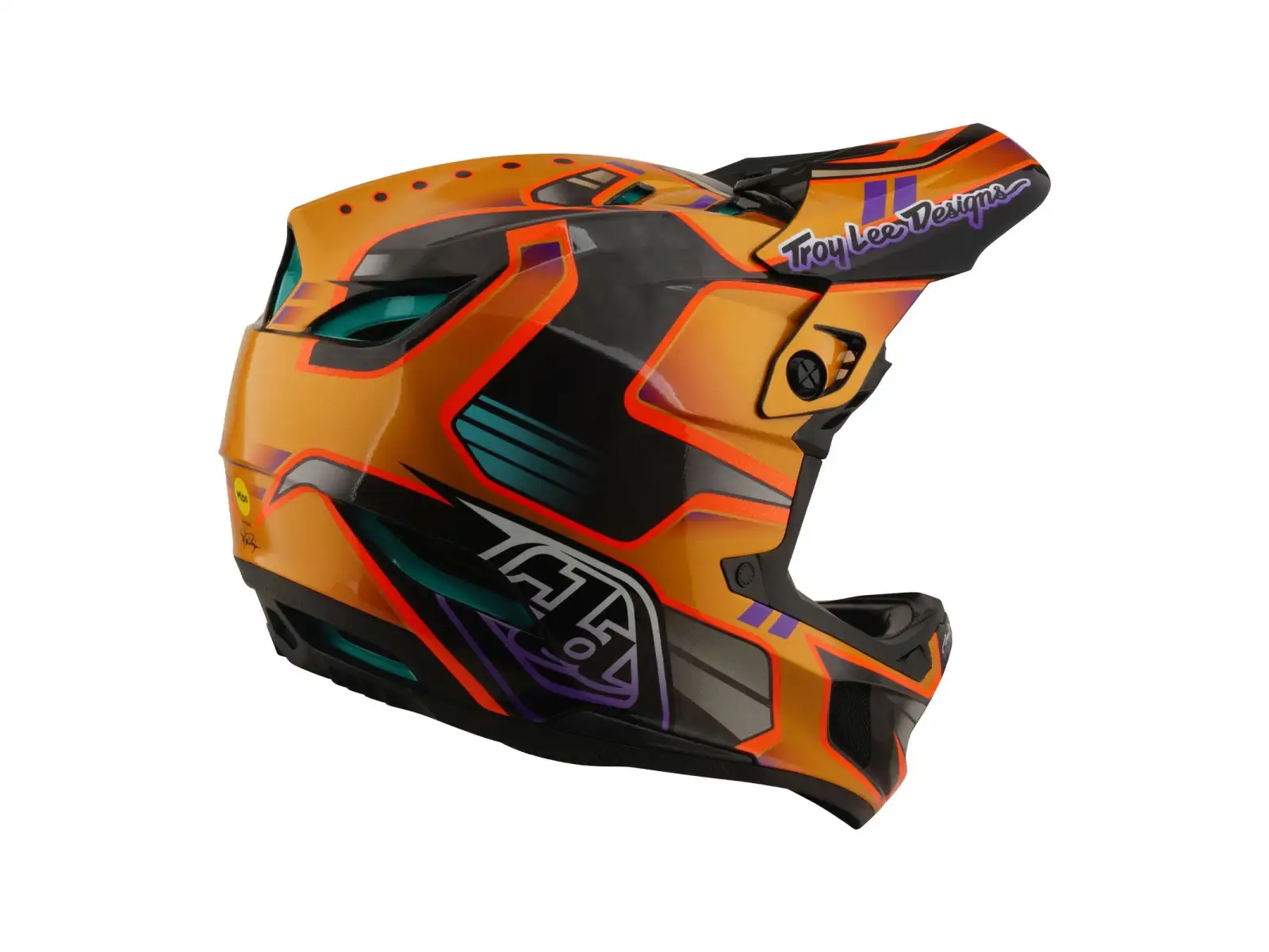 Troy Lee Designs D4 Carbon MIPS kask Crest Gold