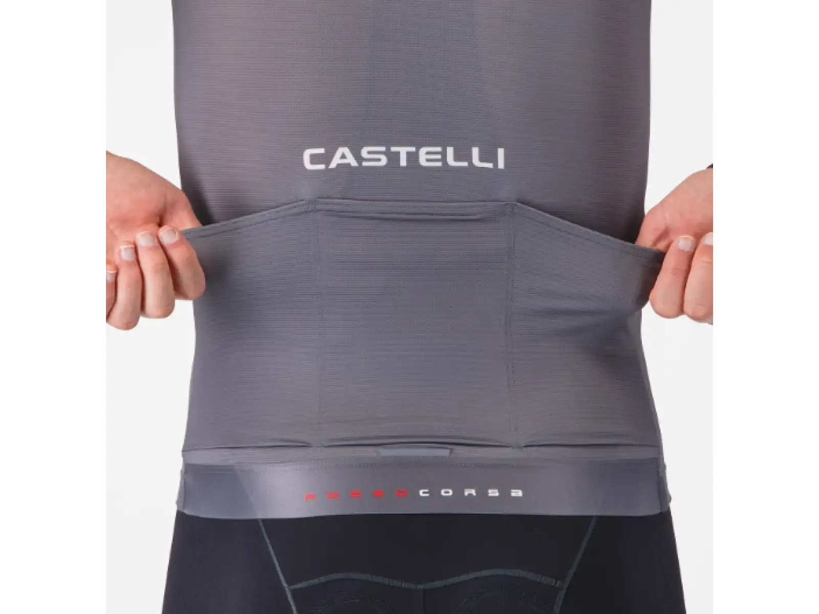 Castelli Aero Race 8S męska koszulka z krótkim rękawem Smoky Gray
